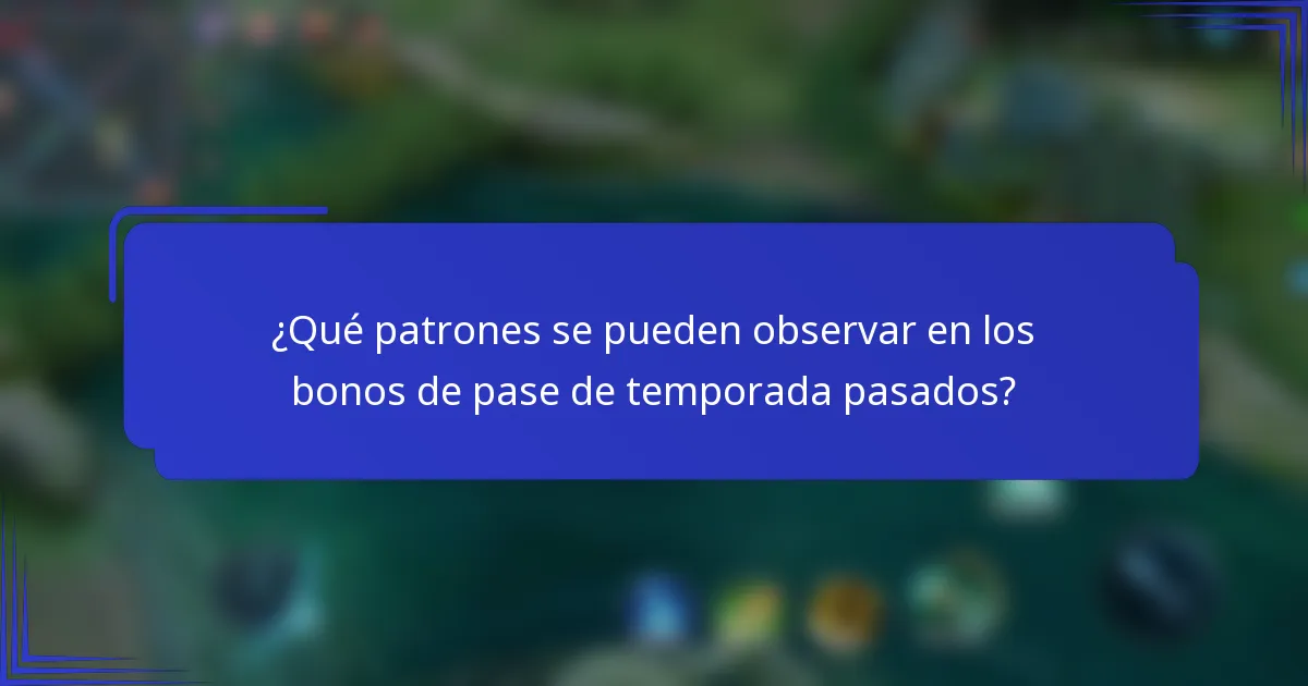¿Qué patrones se pueden observar en los bonos de pase de temporada pasados?